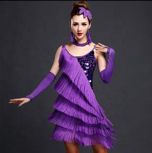 Destdance लटकन सेक्विन बॉलरूम लैटिन साल्सा टैंगो नृत्य पोशाक कॉस्टयूम महिला नृत्य पोशाक - Product Image 5