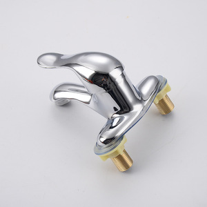 バスルーム2穴デッキマウント流域蛇口ミキサークロームメッキ真 � � 混合冷水温水タップ - Product Image 4