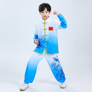 <span class=keywords><strong>Tenues</strong></span> de Kung Fu traditionnelles chinoises pour enfants Uniformes de <span class=keywords><strong>Tai</strong></span> <span class=keywords><strong>Chi</strong></span> adaptés aux compétitions et spectacles d'entraînement scolaire d'arts martiaux - Product Image 1