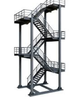 Escaliers d'évacuation en acier pour l'extérieur, conformes à la norme AS 1657, pour bâtiments commerciaux et usines