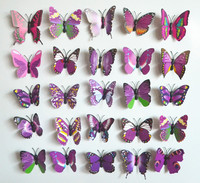 Décoration murale en forme de papillon 3D, adorables autocollants muraux en forme de papillons, décalcomanies artistiques, décoration intérieure, art mural pour la chambre