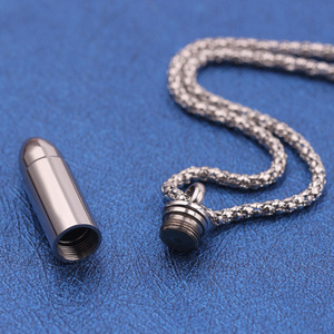 Collar con Colgante <span class=keywords><strong>de</strong></span> Bala Audaz para Hombre Cavi, Acero Inoxidable, Diseño Abrible, Joyería Única, <span class=keywords><strong>Cadena</strong></span> para Suéter - Product Image 4