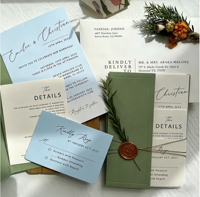 Cartes de remerciement personnalisées pour mariage en papier d'art laminé avec enveloppe, format sur mesure