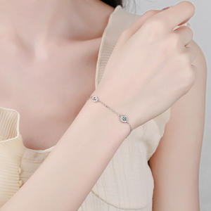 Pulsera de plata de ley S925 con incrustaciones de 1314 Moissanite joyería regalo del Día de San Valentín fabricante ventas directas al por mayor - Product Image 2