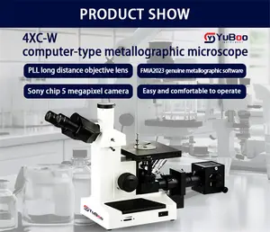 Yazılım ve bilgisayar ile 4XC-W trinoküler metalografik mikroskop