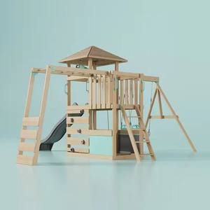 Moderne enfants sapin en bois rôle Cubby bricolage bois maison Train ensembles <span class=keywords><strong>de</strong></span> jeu ensemble étanche extérieur jardin Playhouse - Product Image 1