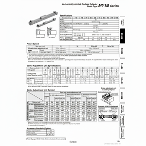 SMC นิวเมติกส์ MY1B25-200SLZ กระบอกไม่มีก้านผลิตภัณฑ์ที่เชื่อมโดยใช้กลไก - Product Image 1
