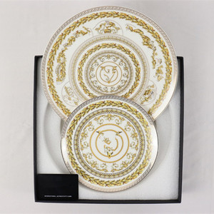 Assiette en Porcelaine Fine à Motif Créatif en V, Vaisselle pour Hôtel, Assiette à Steak Occidentale, Assiette à Salade Domestique - Product Image 1