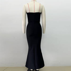 Vestido Maxi con cuello cuadrado, vestido de cena con diamantes de imitación, ajustado para cena, fiesta de cumpleaños, evento - Product Image 1