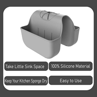 Selle d'évier en silicone de cuisine grise Caddy Organisateur Support pour éponges sur le robinet