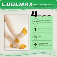 Chaussettes de course à cinq doigts Coolmax respirantes à séchage rapide, socquettes à soutien de la voûte plantaire 200N pour hommes et femmes, personnalisables OEM