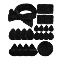 Kit d'outils cosmétiques très vendu, 20 pièces, comprenant des houppettes à poudre, un kit complet avec une grande houppette nettoyante pour le visage