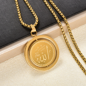 luxurious solid elegant spinning wholesale unisex fashion pendants custom stainless steel <b>locket</b> 18k <b>gold</b> <b>chain</b> necklace pendant - Product Image 4