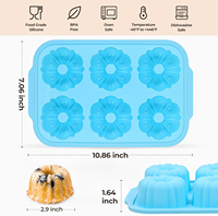Moule à cupcakes en silicone SILIKOLOVE Factory Beige 6 tasses LFGB antiadhésif sans BPA avec cadre métallique renforcé, moule à muffins géant
