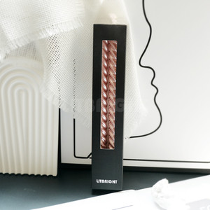 Lüks mum ışığı akşam yemeği Spiral konik vernik ev mum dekorasyon noel için 8 inç 2 adet Set sopa mum - Product Image 1