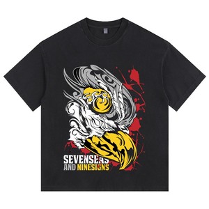 T-shirt noir à manches courtes pour homme 1804REPUBLIC avec imprimé géométrique Muscle Man, style streetwear, col rond, coupe classique - Product Image 4