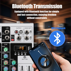 Mezclador de Audio Digital Profesional LD-4 USB MP3 de 4 Canales, Consola de Audio Profesional para Producción Musical y Actuaciones <span class=keywords><strong>en</strong></span> Vivo - Product Image 5