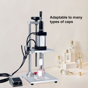 Machine <span class=keywords><strong>de</strong></span> capsulage pneumatique <span class=keywords><strong>de</strong></span> bureau pour flacons <span class=keywords><strong>de</strong></span> <span class=keywords><strong>parfum</strong></span>, pots cosmétiques et bouteilles d'huile en verre, avec capuchonneuse à anneau <span class=keywords><strong>de</strong></span> col moyen pour bouchons en aluminium - Product Image 5