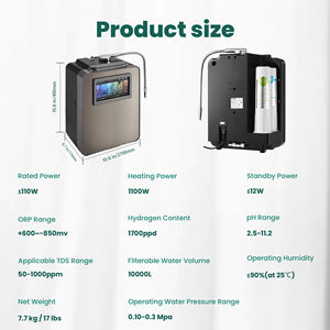 हाई-एंड जापानी प्लैटिनम लेपित क्षारीय जल मशीन 7 इंच रंगीन टच स्क्रीन इलेक्ट्रिक घरेलू होटल उपयोग PH2.5~11.2 - Product Image 6