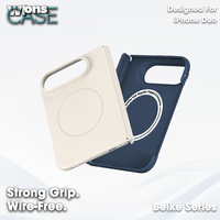 Étui magnétique de luxe pour iPhone 18 Duo – Cadre en PC moulé en deux parties, finition mate douce au toucher, antichoc, personnalisable OEM
