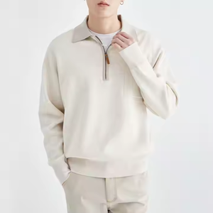 <span class=keywords><strong>Polo</strong></span> de punto con cremallera de cuarto personalizado para hombre, <span class=keywords><strong>Polo</strong></span> de punto con <span class=keywords><strong>cuello</strong></span> para hombre, <span class=keywords><strong>Polo</strong></span> cálido de invierno con cremallera de color sólido a la moda - Product Image 5