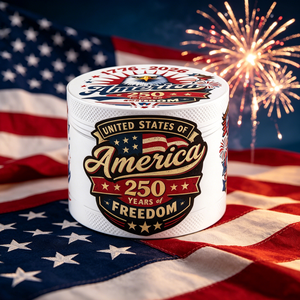50*37MM 4-Layer Zinc Alloy USA 250th Independence Day <b>Herb</b> <b>Grinder</b> Tobacco <b>Grinder</b> with Bald Eagle American Flag Print - Product Image 2