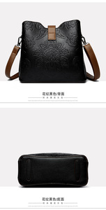 Fashionable Soft Leather Handbag Large Capacity Women's Bag Middle-aged Women's Single Shoulder Messenger Bag - Product Image 5