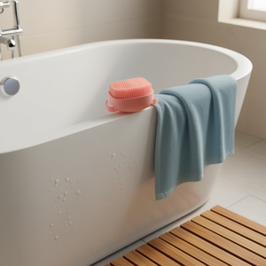 Ergonomic Pet Grooming Brush Silicone Dense Bristles Gentle <b>Massage</b> Tool For Cats <b>Dogs</b> Blue Pink Bath Accessory Durable - Product Image 2