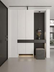 Custom Modern Wooden Entryway <b>Shoe</b> Cabinet with Seating Waterproof Storage Solid Wood for Hotels Apartments Schools - Product Image 6