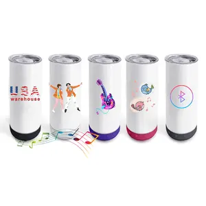 Factory direct sell multiple color sublimation blanks smart wireless music cup sub tumbler with speaker bulk