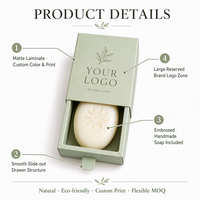 Boîte en carton blanc avec tiroir coulissant, logo personnalisé, finition mate, conteneur cadeau pour cosmétiques et savons