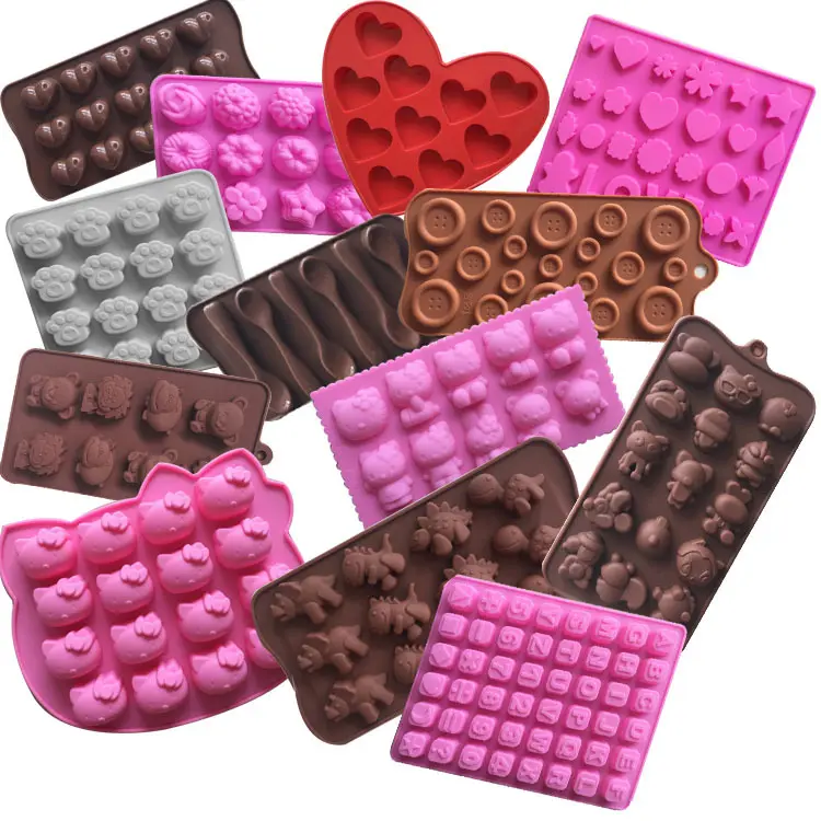 Factory Customised 19 Shape 3D Silicone Numbers Fruit Chocolate Mold Candy Cookie Baking Fondant Mold Cake Decoration Tools