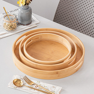 Bandeja de servir redonda de bambú, juego de café con molinillo y frasco para uso en la cocina - Product Image 5
