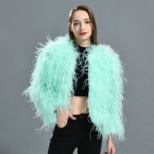 Veste en vraie fourrure de plumes pour filles, manteau en plumes d'autruche véritable, sexy et doux, pour femmes, de luxe, d'hiver, personnalisé de haute qualité, en gros - Product Image 5