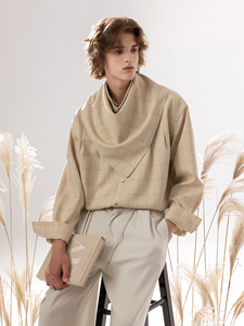 <span class=keywords><strong>Chemise</strong></span> à manches longues à carreaux détachable pour <span class=keywords><strong>homme</strong></span>-Automne 2025 Nouvelle version - Product Image 6