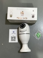 Kamera Keamanan Dalam Ruangan Mini Nirkabel Warna Terbaik dengan Penglihatan Malam 1080p Full HD, Kamera Bohlam 360 dengan Penglihatan Malam