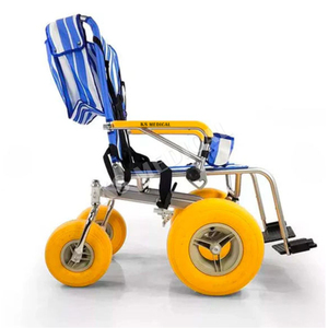 Fauteuil roulant de plage réglable KSM-SW2 adapté au sable pour seniors, utilisation mondiale avec roues à dégagement rapide, charge maximale 100 kg - Product Image 5