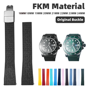 Jettda bán buôn khảm CTS Dây đeo đồng hồ ban nhạc phát hành nhanh chóng 16mm 18mm 19mm 20mm 21mm 22mm 23mm 24mm FKM dây đeo cao su - Product Image 3