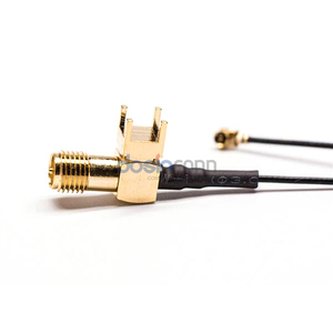 Câble coaxial RF à angle droit Mhf1 Mhf4 Ufl U.fl vers SMA RP Femelle Jack Câble d'extension 1.13 1.13mm Pigtail - Product Image 4