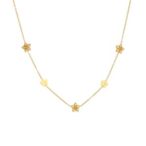 Flower Gold Plated Jewelry <b>Set</b> With Diamond Accents For Women Everyday Wear - Product Image 5