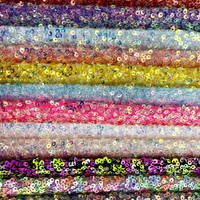 Tissu à paillettes brodé personnalisé Vente en gros Tissu à mailles en polyester 3mm multicolore Robe à paillettes pour filles Boîte Sac Robe de soirée