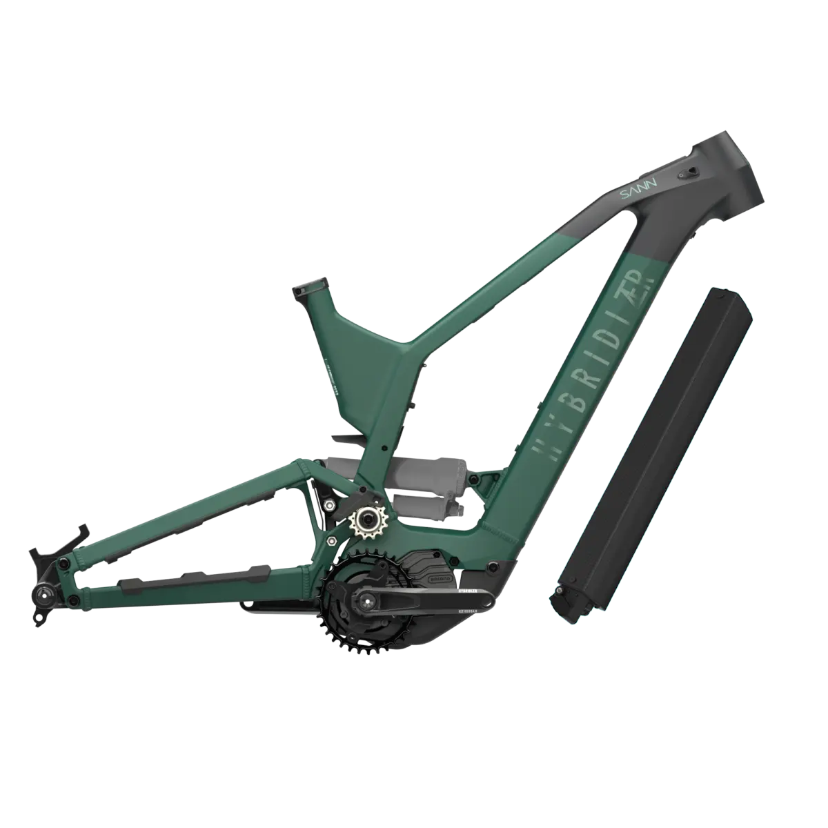Hybridizer Ebike - Mtb Full Suspension Frame with 860wh Battery