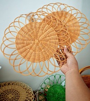 35cm Rattan-Tischset, geflochtenes Rattan-Platzset, Weiden-Tischunterlage, Rattan-Platzmatte mit Blumenmuster für Hochzeiten und Küche, kostenlose Probe