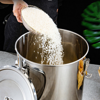 Seau à soupe en acier inoxydable durable avec deux poignées, multifonctionnel, gain de place, portable pour la cuisine à domicile, design moderne