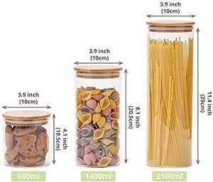 Wholesale Transparent 250ml-2000ml Round Glass <b>Food</b> Storage <b>Jar</b> with Bamboo Lid - Product Image 5