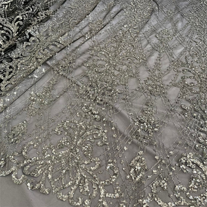 Nuevo Tul Brillante con Cristales Azules y Purpurina, Precio Razonable, Tul en Polvo, Tela 3D con Purpurina, Tul de Malla para Vestido de Novia - Product Image 4