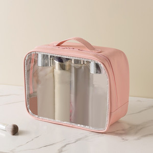 กระเป๋าเครื่องสำอางเดินทางกันน้ำพกพาได้ใสมีซิป - Product Image 6