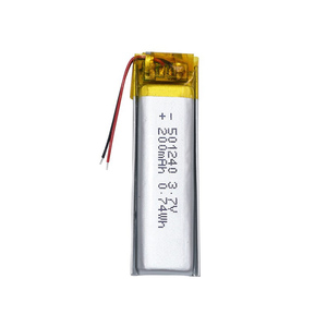 Batterie Lipo 501240 3.7V 200mAh Batterie au lithium-ion polymère rechargeable avec PCB - Product Image 4