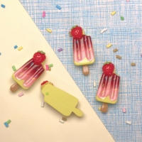 Cabujones de resina grandes con diseño de helado de chocolate, 10 unidades, base plana de resina para fabricación de joyas DIY, accesorio de decoración para álbumes de recortes al por mayor