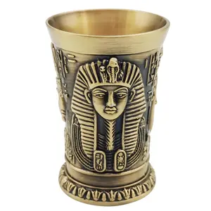 三维浮雕逼真小酒杯金属庆典鸡尾酒杯埃及法老压花青铜酒杯